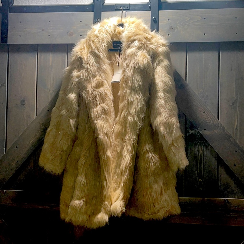Beige Faux Fur Coat